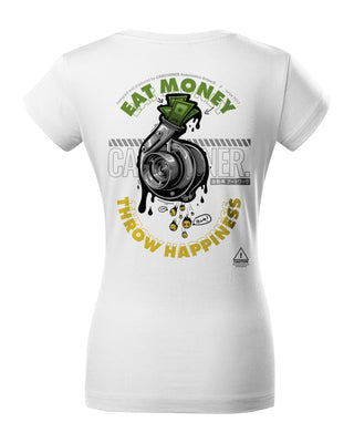 Koszulka V-neck - Happy Turbo - Eat Money Throw Happines