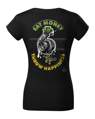 Koszulka V-neck - Happy Turbo - Eat Money Throw Happines